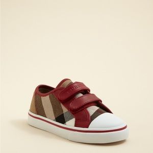 Burberry Toddler Sneakers Size 25 - 8.5-9, Velcro Red Plaid